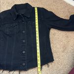 BLANK NYC - cropped black denim jacket with raw hem detail Photo 5