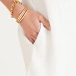 BB Dakota Evereve  White V-Neck Ruffle-Sleeve Shift Dress W1870 Sz M Photo 2