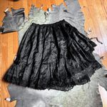 Fiorucci  Black Satin And Lace Gothic Dollette Skirt Photo 5