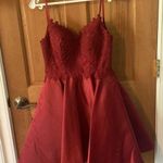 Dancing Queen  NEW XS Spaghetti Straps Burgundy Lace Bodice Short Dress w/pocket Photo 0