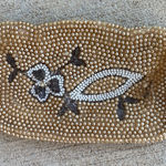 Beautiful 1950s Bags By Debbie Embroidered Floral Cottagecore Clutch Handbag Tan Photo 0