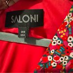 SALONI Collette Silk Floral Mini Puff Sleeve Dress Size 4 Pink Photo 2