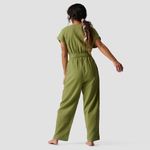 Backcountry Sleeveless Cotton Gauze Jumpsuit Olive Green Gorpcore Earth Tones Photo 1