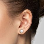 Pretty silver earrings with faux Pearl and rhinestones!New real Sterling silver White Photo 3