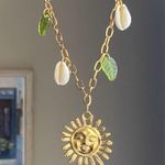 Handmade vintage cottage retro boho fairy style quality material mix gold stainless steel necklace🌞🌿 Photo 3