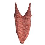 Amazon Essentials Size XL One Piece Swimsuit Orange and Pink Floral on a Peach Photo 7