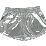 Pumpkino Metallic Disco Shorts Metallic Silver Size Medium Photo 1