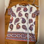 Tory Burch Dapper Paisley Print T-Shirt White Size S Short Sleeve Pima Cotton Photo 8