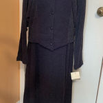 Coldwater Creek Vintage  women outfit, top & skirt Navy size on top L, skirt M. Photo 0