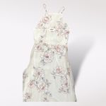 Lulus Blooms For You Pale Blush Floral Print Maxi Dress Size S Boho Spring White Photo 3
