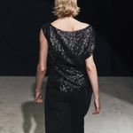 ZARA NWOT  Asymmetrical Sequined Top Festive Limited Edition Black Small Photo 2