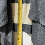 Heartloom  Merino Wool Blend Draped Waterfall Grey Cream Striped Cardigan Size S Photo 6