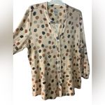 Nic+Zoe  Polka Dot Button Down Shirt - Cream and Brown Photo 3