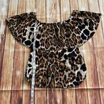 Vibe Sportwear Women’s Animal Print Off the Shoulder Blouse Sz M Photo 4
