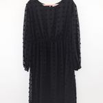 Womens Dress Size 20W Black Swiss Dot Long Sleeve Midi Romantic Dark Feminine Photo 0