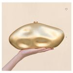 Cult Gaia The Caldera Clutch Matte Brass Gold Bag Photo 12