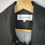 Calvin Klein Black Asymmetrical Zip Belted Trench Coat L Photo 3