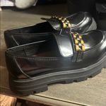 ARULA Black Loafers with Gold Chain Accent Size 9.5 Photo 0