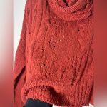 Free People  Shades of Dawn Pullover Sweater Cowl Neck Slouchy Cable Knit Large Photo 3