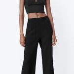 ZARA textured soft high waisted straight leg pants Photo 8