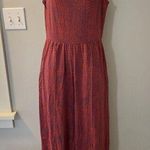 Pact Small Rococco Red Whirlpool Gianna Jumpsuit Cowl Neck Sleeveless Wide Leg Photo 0