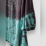 Vocal Voice Of California Lace Contrast Beaded Tunic Sz 1XL 3/4 Sleeves Gray NWT Photo 2