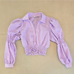 ZARA Purple Gingham Cropped Women's Top Photo 1