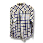 J Crew Boy Fit Plaid Button Down Shirt Cream Blue Size S NEW Windowpane Flannel Photo 1