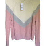 LA Hearts NWT  PAC Sun Tri Color Block Fuzzy Knit Cropped Sweater Size M Photo 0