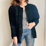 Vintage Suede Jacket/Coat Black Rhinestones Deadstock Y2K/90s Era Rocker Chic Photo 3