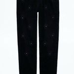 Zadig & Voltaire Brockenbow Zadig Voltaire Ritz Jeans Embellished Floral Black Distressed Size 26 Photo 0