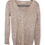 Loft Pink Marled Knit Sweater Women’s S Textured Neutral Speckled Pullover Photo 0
