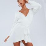 Princess Polly White Sweater Wrap Dress Photo 0