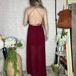 Boutique Wine Red Strappy Maxi Dress Photo 7