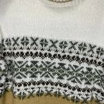 Arizona Jeans Vintage Arizona Jean Co. Womens Cowl Neck Geometric Cream White Design Sweater Photo 7