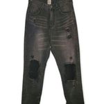 Princess Polly  black high Waist Erissa Knee Rip Straight size 8 Photo 2