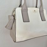 Kate Spade | Southport Avenue Lydia Pebble Leather Gray Taupe Off White Tassel Photo 2