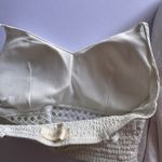 Rebellion Women's Size S White Lace Crop Cami Top Smocked V-neck Sleeveless Photo 14