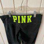PINK - Victoria's Secret Victoria’s Secret PINK Black Cropped “You Can’t Sweat With Us” Yoga Pants Photo 2