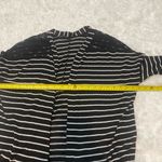 Black white stripe lace shoulder open front short sleeve cardigan woman’s medium Photo 3