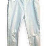 Madewell 9’’ High Rise Skinny Crop Frayed Distressed Jeans in White Size 31 Photo 4