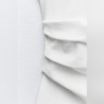 ZARA  NWT white peplum knit ruched white ivory top Photo 9