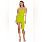 For Love & Lemons NWT  Lorlai Mini Dress in Lime Green Ruched Dress Medium Photo 1