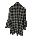 Alice + Olivia  Jem Ruffle-sleeve Plaid Shirt Dress In Black/white size medium Photo 3