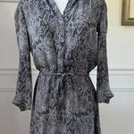 Babaton Aritzia Bennett Snake Print Silk Shirt Dress XS Photo 0