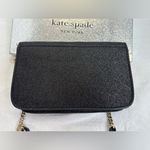Kate Spade  Black Shimmy Gitter Fabric Boxed Mini Crossbody Purse Chain Strap Photo 4