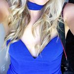 Blue Prom Dress with Choker Size M Photo 2