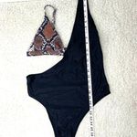 Swimsuit Black & Snakeskin One Piece With Cutout Size XXL Photo 2