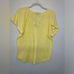 Adrienne Vittadini  NWT Boho Yellow Embroidered Lurex Short Sleeves Top Size L‎ Photo 1