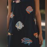 Anthropologie  Celandine Sea Life Embroidered Mini Dress fish beaded a-line Photo 8